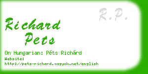 richard pets business card